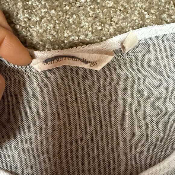 Soft Surroundings Embroidered Mesh Tunic Top Womens XL White Floral Bell Sleeve - Picture 8 of 15